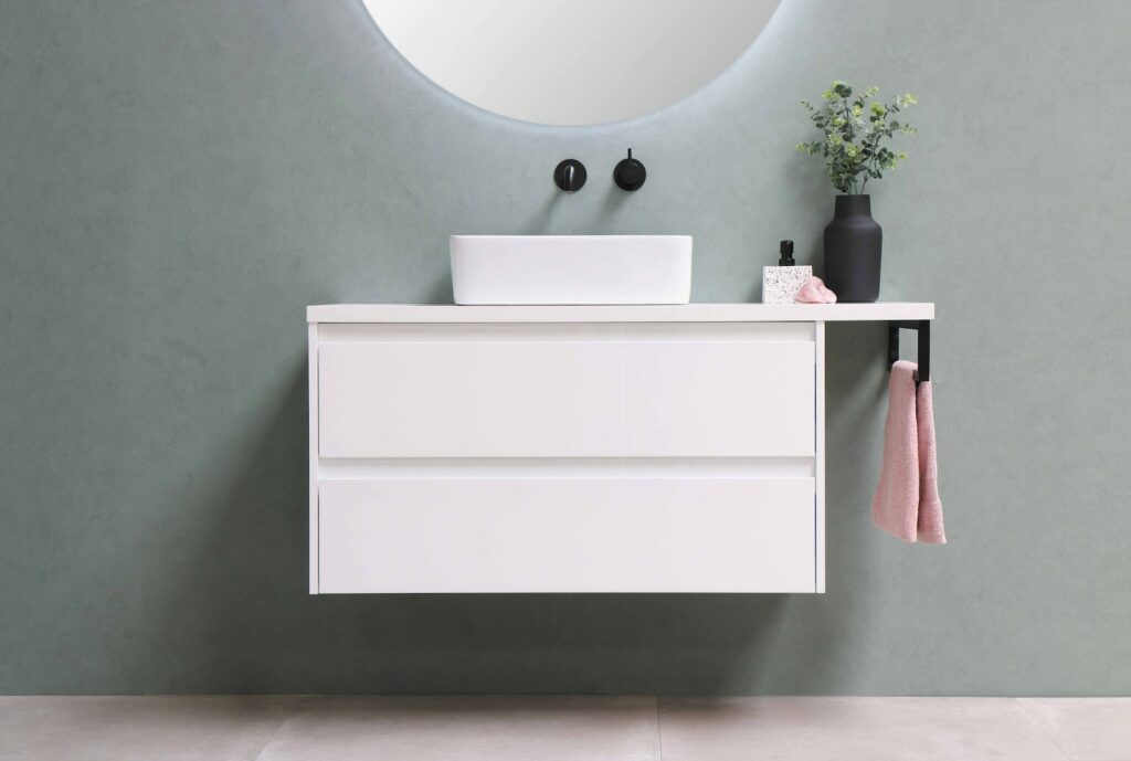 white wooden cabinet with mirror