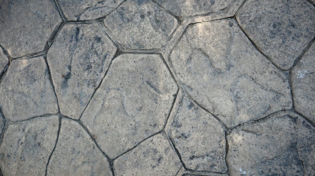 a close up view of a stone pavement